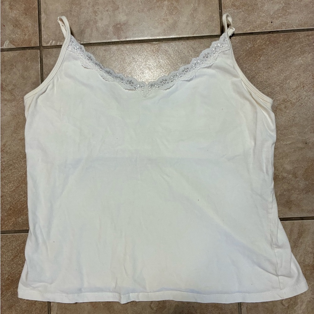 High Sierra White Camisole with Lace Trim